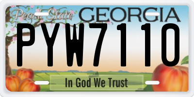 GA license plate PYW7110