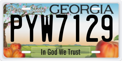 GA license plate PYW7129