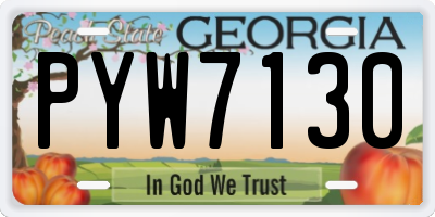GA license plate PYW7130