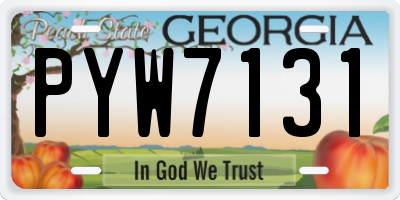 GA license plate PYW7131