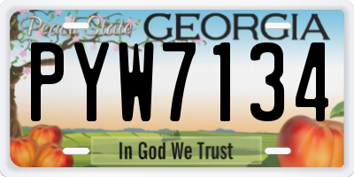 GA license plate PYW7134