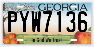 GA license plate PYW7136