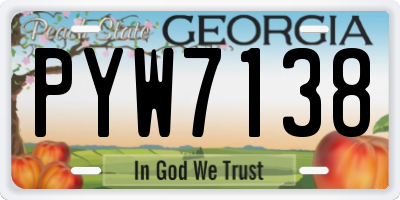GA license plate PYW7138