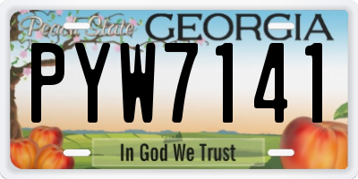 GA license plate PYW7141