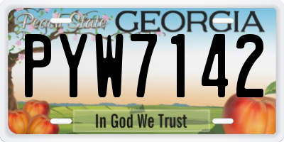 GA license plate PYW7142