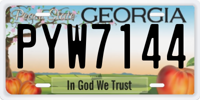 GA license plate PYW7144