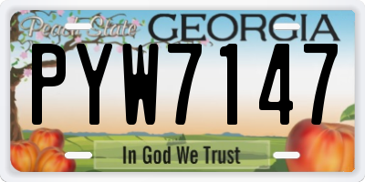 GA license plate PYW7147