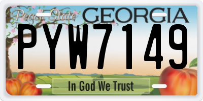 GA license plate PYW7149