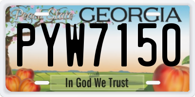 GA license plate PYW7150