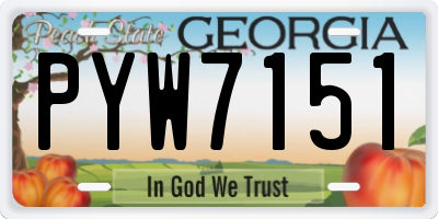 GA license plate PYW7151