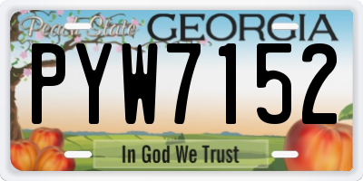 GA license plate PYW7152