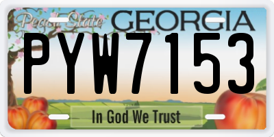 GA license plate PYW7153