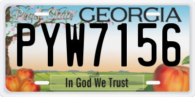 GA license plate PYW7156