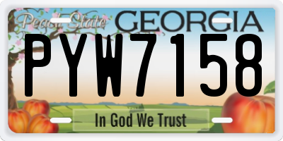 GA license plate PYW7158