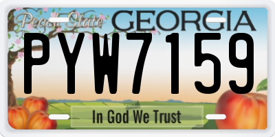 GA license plate PYW7159