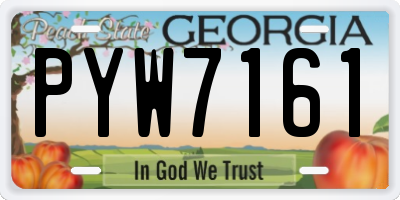 GA license plate PYW7161