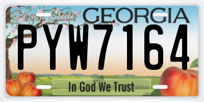 GA license plate PYW7164