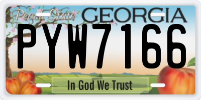GA license plate PYW7166