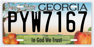 GA license plate PYW7167