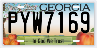 GA license plate PYW7169
