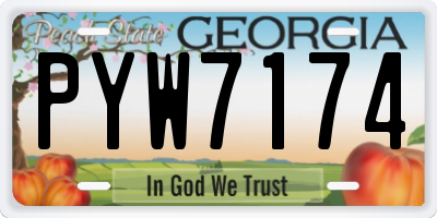 GA license plate PYW7174