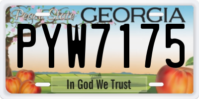 GA license plate PYW7175