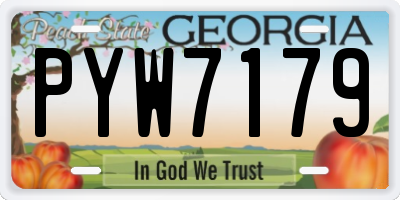 GA license plate PYW7179