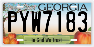 GA license plate PYW7183