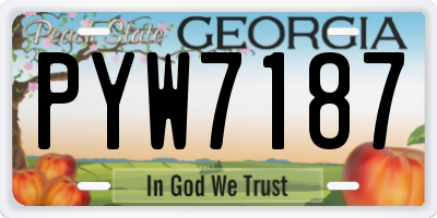 GA license plate PYW7187