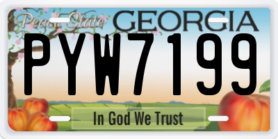 GA license plate PYW7199