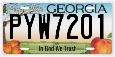 GA license plate PYW7201