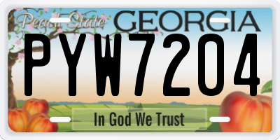 GA license plate PYW7204