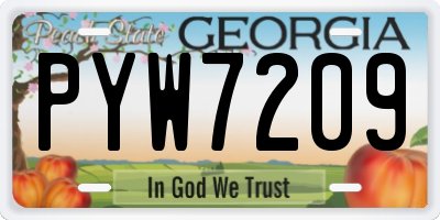 GA license plate PYW7209