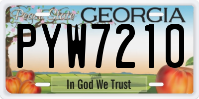 GA license plate PYW7210