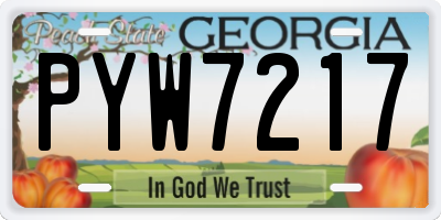 GA license plate PYW7217