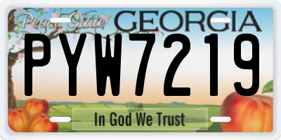 GA license plate PYW7219