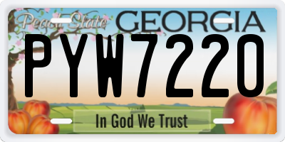 GA license plate PYW7220