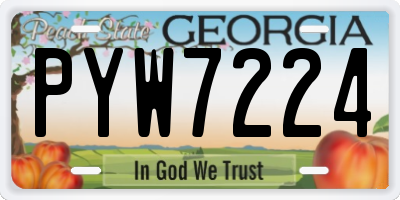 GA license plate PYW7224