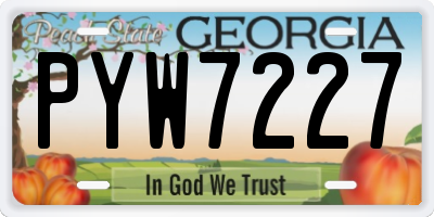 GA license plate PYW7227