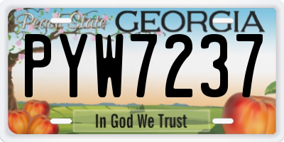GA license plate PYW7237