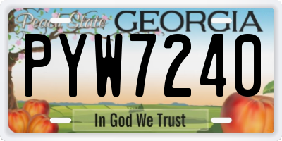 GA license plate PYW7240