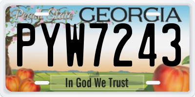 GA license plate PYW7243