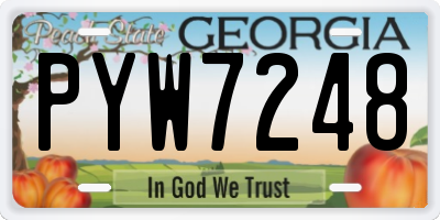 GA license plate PYW7248