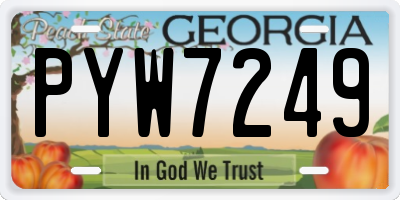 GA license plate PYW7249