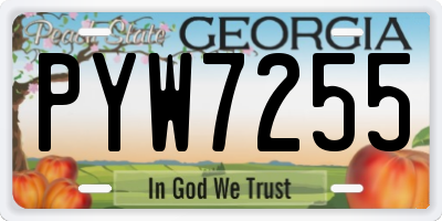 GA license plate PYW7255