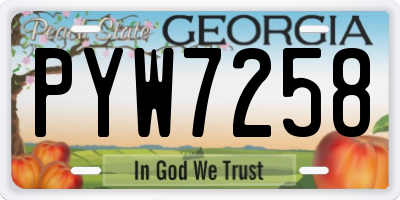 GA license plate PYW7258