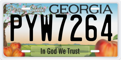 GA license plate PYW7264