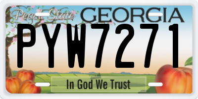GA license plate PYW7271