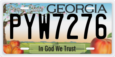 GA license plate PYW7276