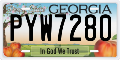 GA license plate PYW7280